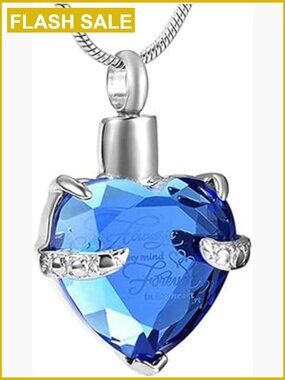 Heart Cremation Urn Necklace for Ashes Pendant with Fill Kit Stainless Steel